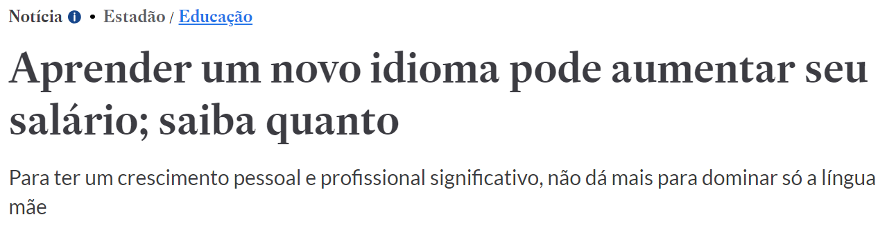 noticio sobre o segundo idioma